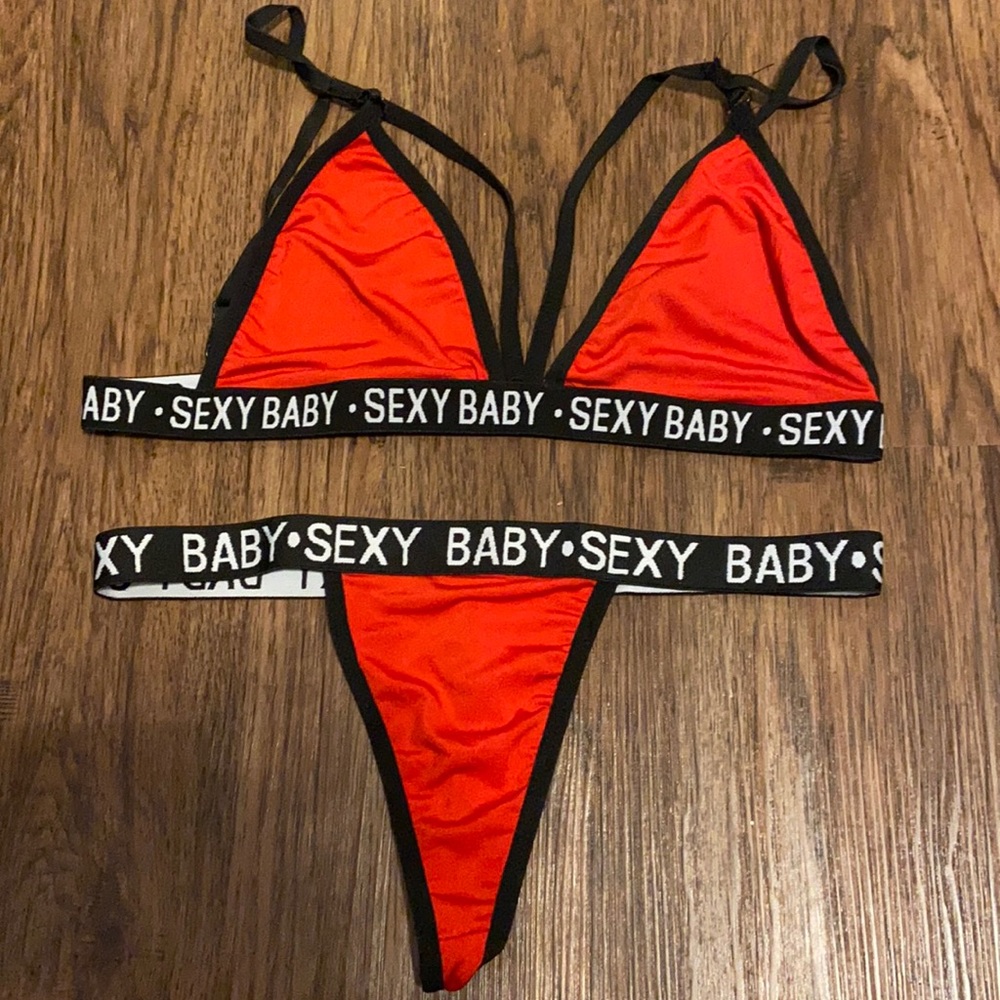 🆕SEXY BABY 2piece thong size 6 NWT red
